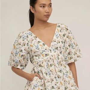 NWT Marissa Webb Floral Open Back Blouse Size Small
